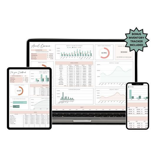 Ultimate Bookkeeping Spreadsheet + Free Inventory Tracker + Tax Checklist